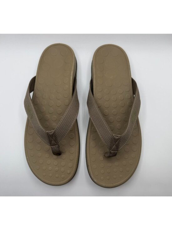 Vionic Wave Flip Flop Sandals Unisex MN 13/ WN 14 Khaki Mesh Ortho Arch Support main image 7